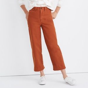 NEW Madewell Emmett Slim wide leg crop pants